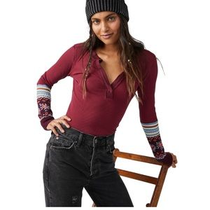 Free People|Mikah Layering Top in Wine